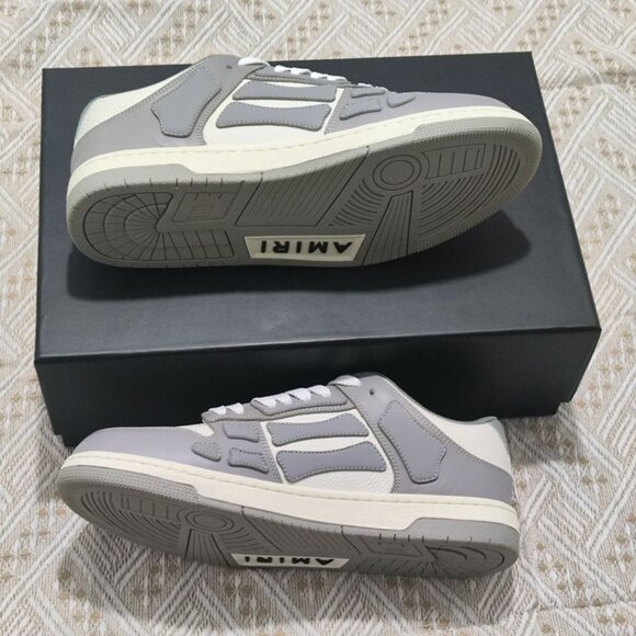 AMIRI Skel Top Low Grey & White Leather Sneakers main image 8